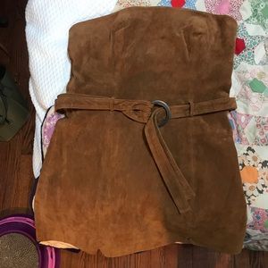 Free People Strapless Leather Dress